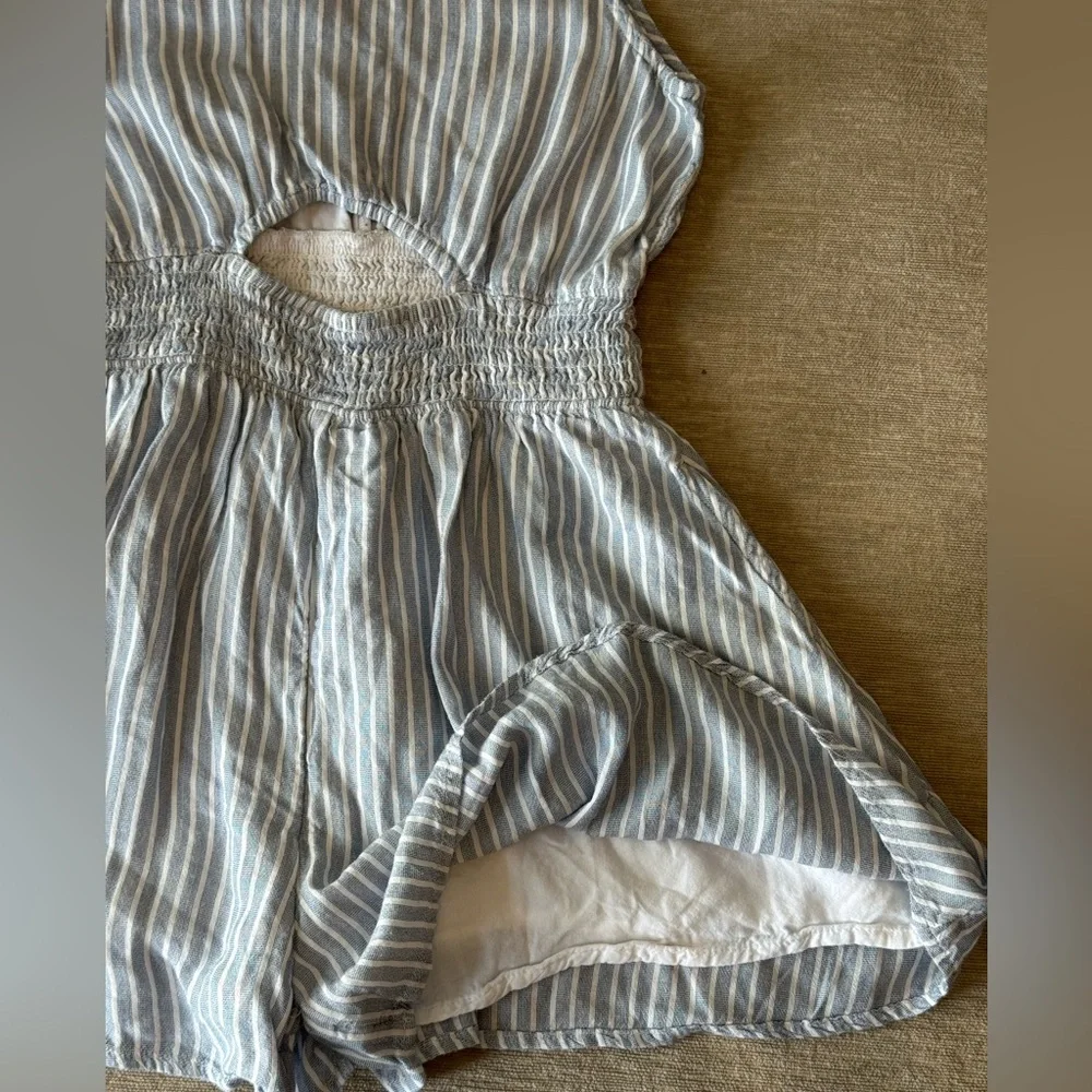 Abercrombie Kids Blue & White Striped Romper Girls Size 11/12 - Picture 4 of 10